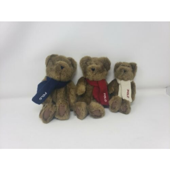 Polo Ralph Lauren Vintage 2001 Teddy Bear Plush Set of 3 - Picture 1 of 9